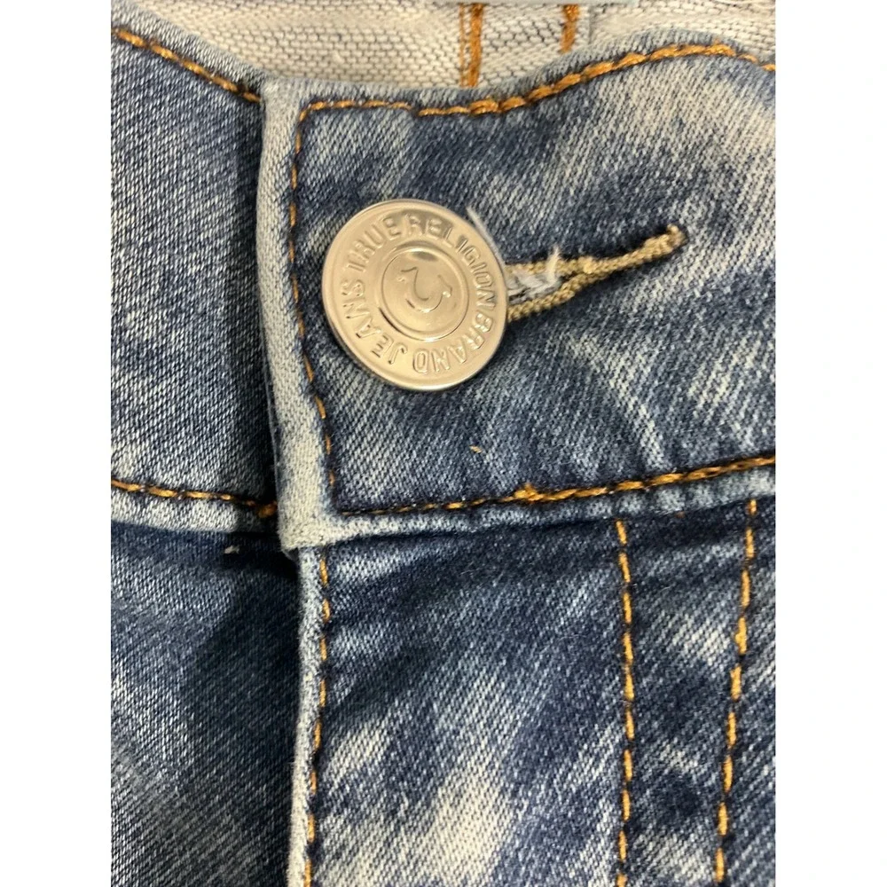 True Religion Rocco Slim Men's Jeans Blue Medium Wash Distressed Size 34
